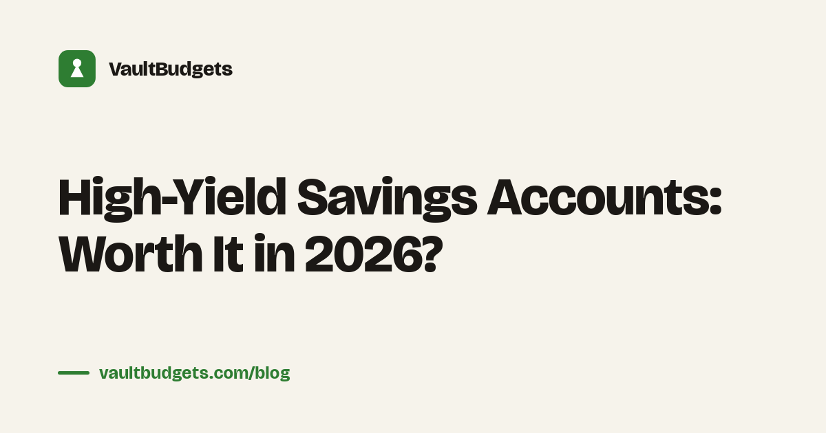 High-yield savings account earning around 4% APY versus the 0.38% national average, tracked as a goal in the Vault budgeting app
