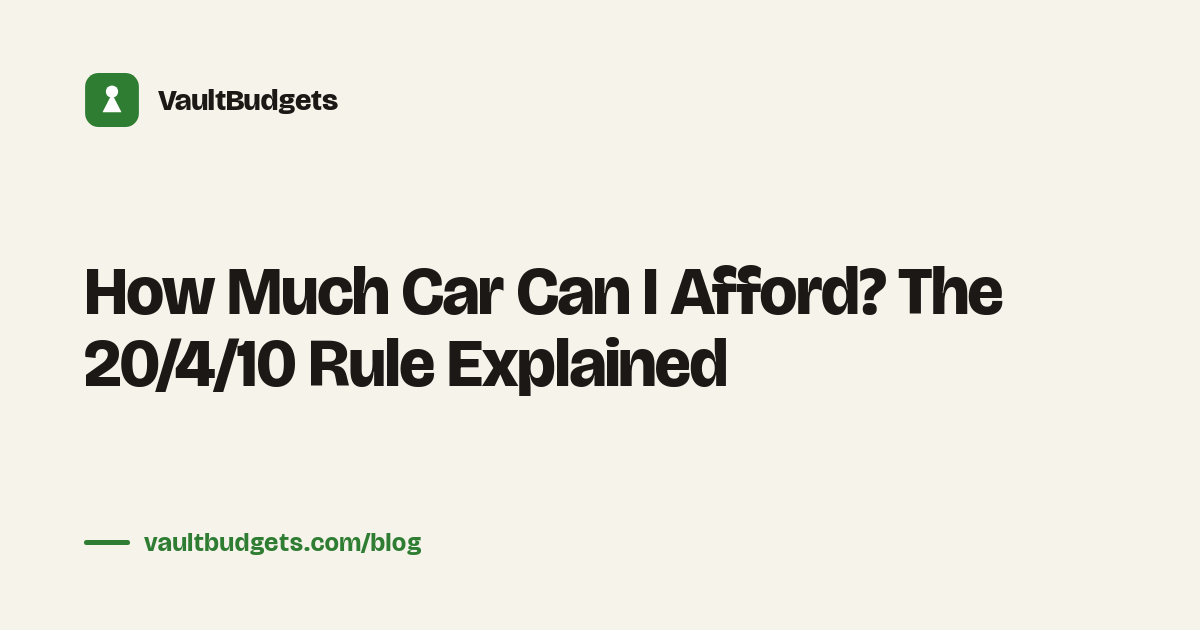 How much car can I afford: comparing the 20/4/10 rule against average 2025 car payments in a monthly budget