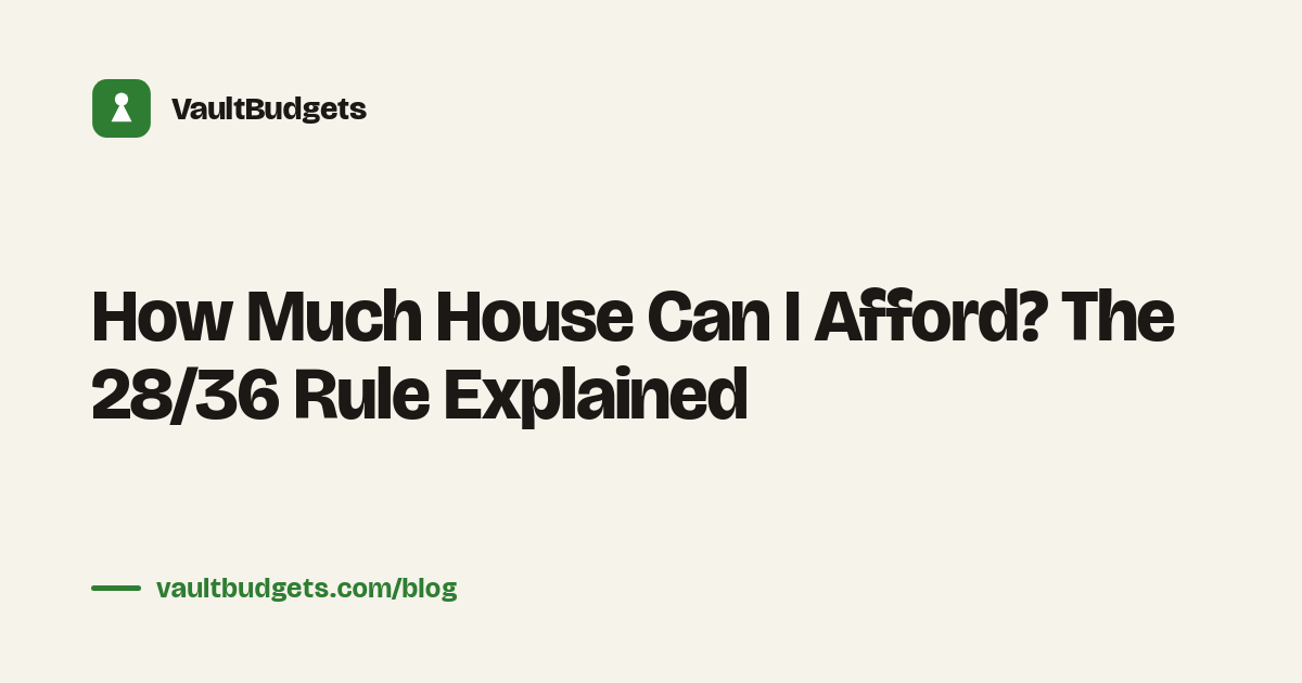 How much house can I afford: the 28/36 rule applied to real income, rates, and a monthly budget in the Vault budgeting app