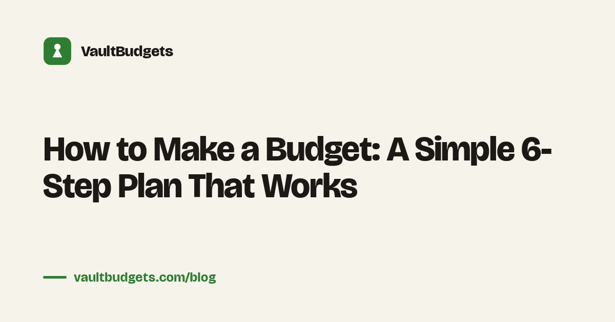 How to make a budget: a simple monthly budget plan written on paper, showing income at the top and spending categories underneath