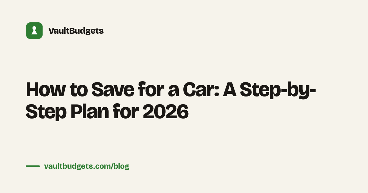 How to save for a car: monthly savings milestones for a used-car fund tracked in a budget