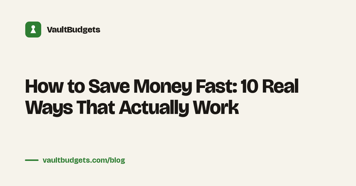 How to save money fast: a one-page savings plan listing ten moves with dollar amounts written beside each