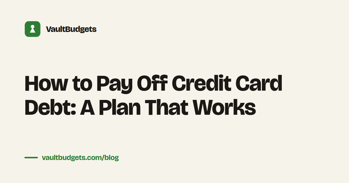 How to pay off credit card debt with a monthly payoff plan tracked in the Vault budgeting app