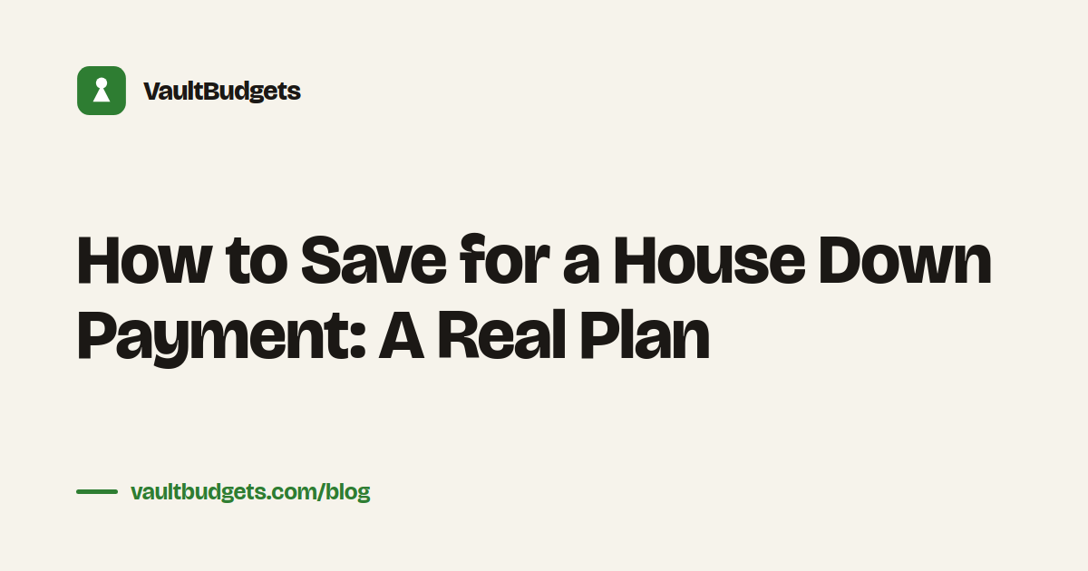How to save for a house down payment with a monthly savings goal tracked in the Vault budgeting app